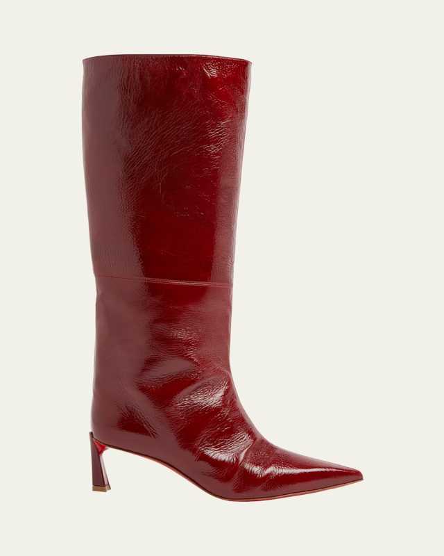 Patent Leather Red Sole Tall Boots